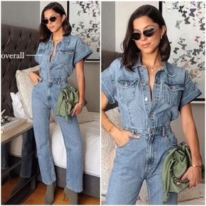 Zara Light Blue Denim Jumpsuit
